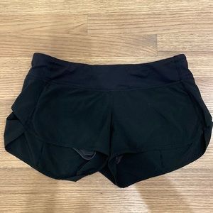 Lululemon black speed shorts size 8